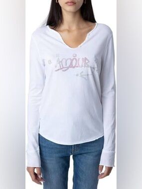 Zadig & Voltaire Amour Strass Tunisian T-Shirt NWT